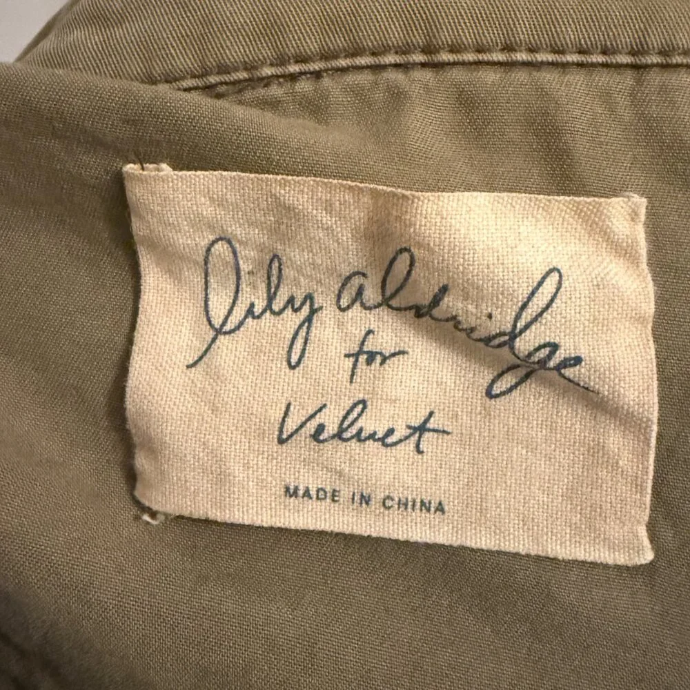 Lily Aldridge for Velvet Utility Military Style Jacket Olive Green - Picture 3 of 4